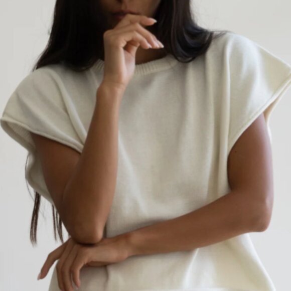 Women's White Crew Neck Sweater - Picture 5 of 5